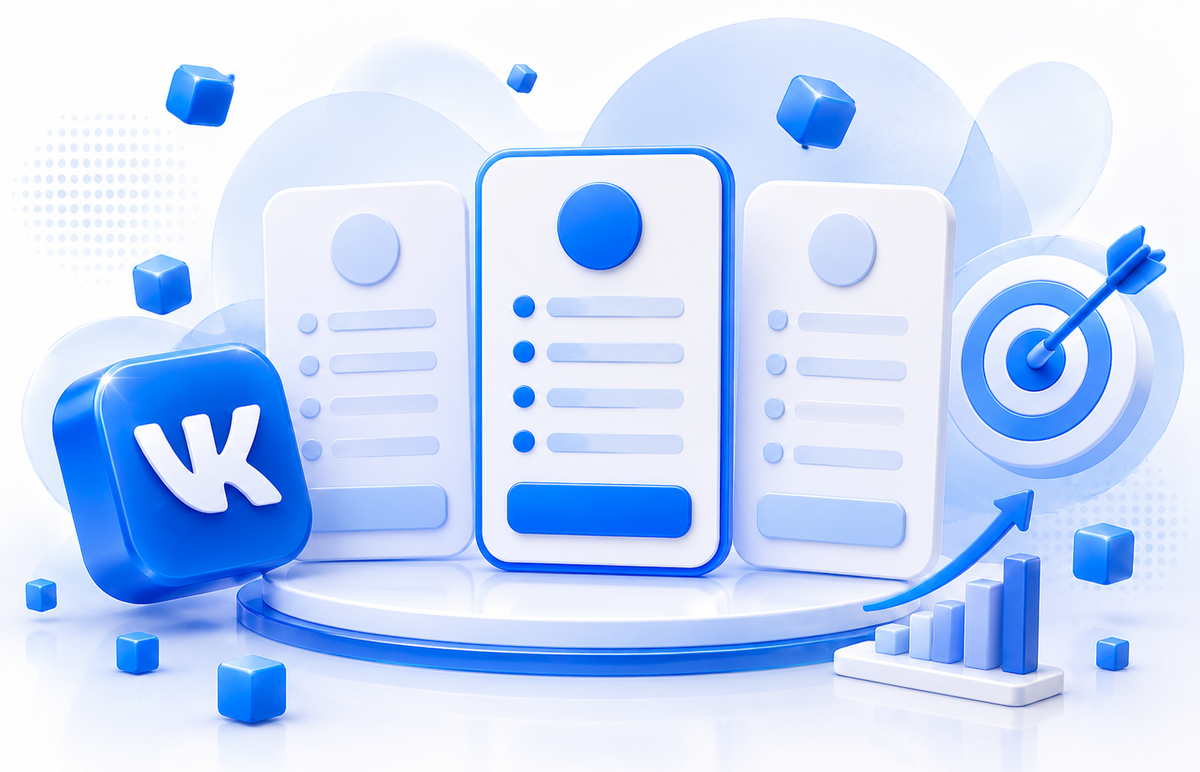 3D-иллюстрация тарифов VK Ads